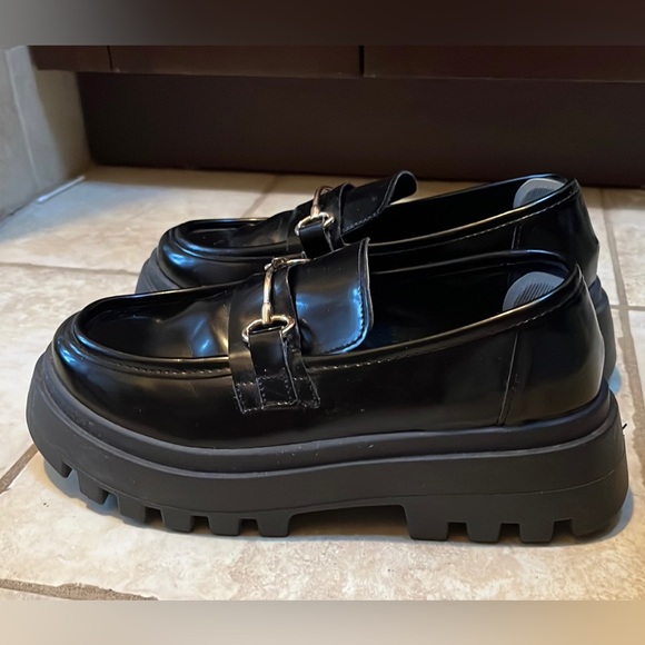 ASOS glossy chunky loafers in black. - Picture 6 of 10